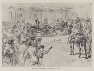 Llegada de Sir Alfred Milner a la estación de tren de Bloemfontein